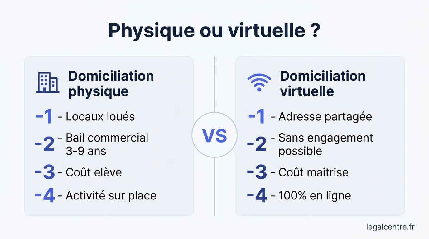 Infographie : Physique ou virtuelle ? — Physique ou virtuelle : quelle domiciliation parisienne prop