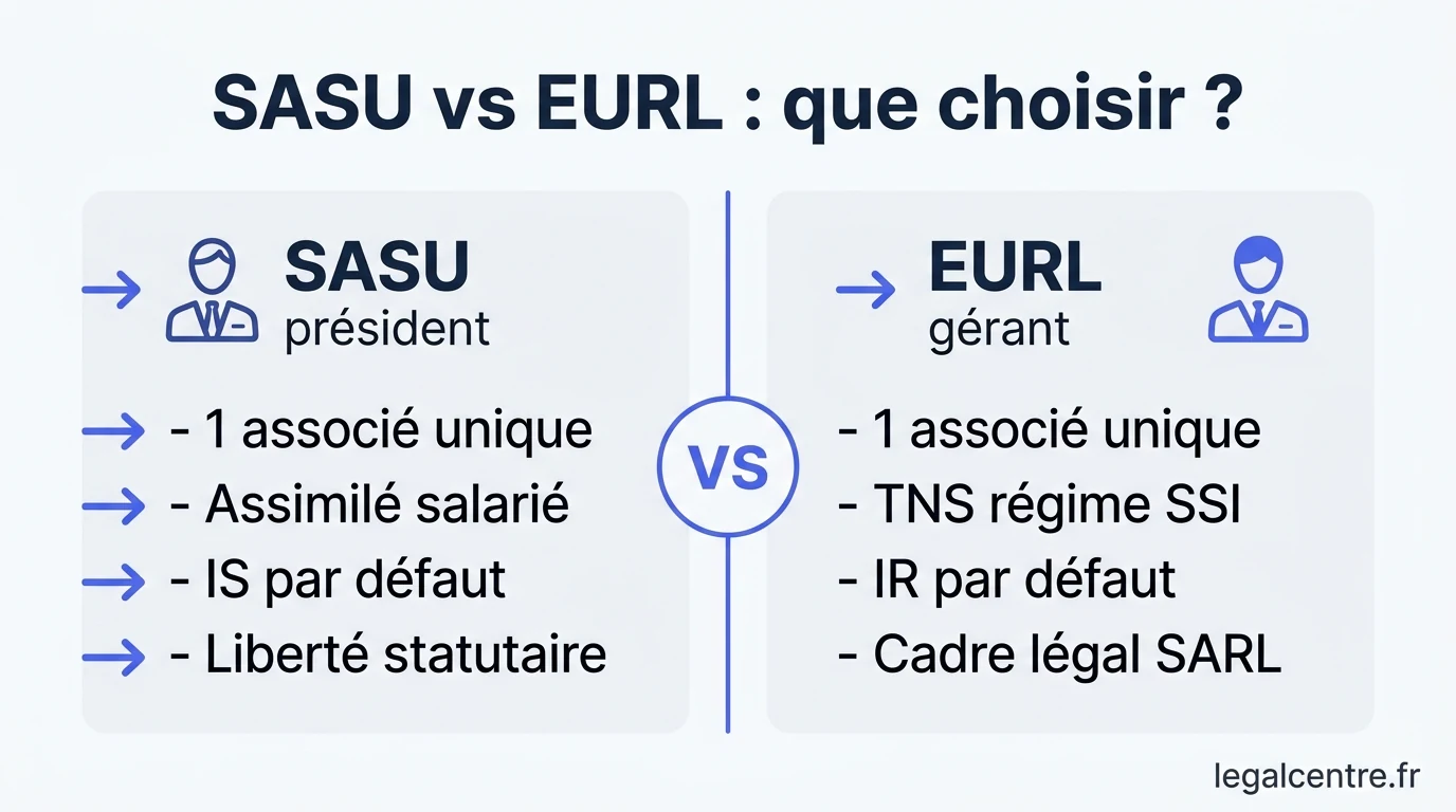 Infographie : SASU vs EURL : que choisir ? — Créer sa SASU à Paris : Le Guide Complet 2026