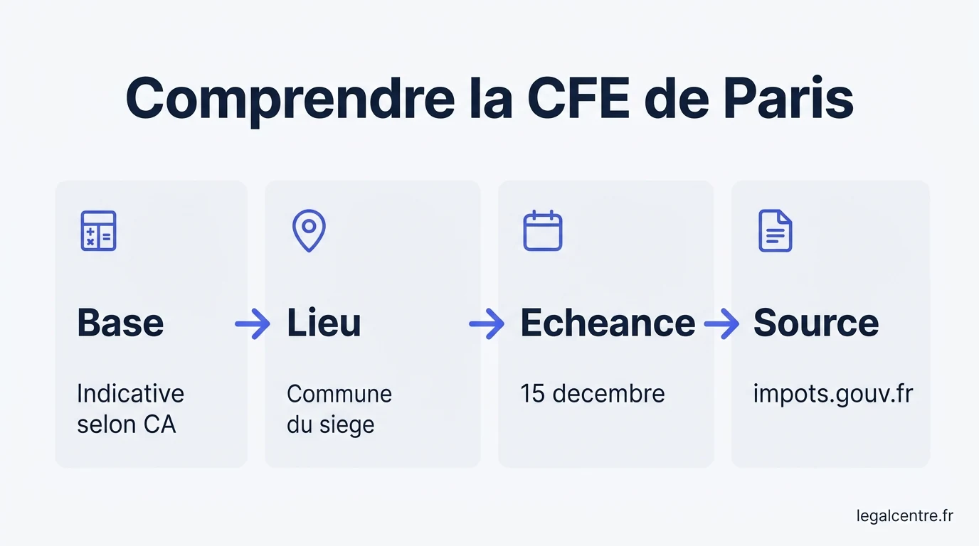 Infographie : Comprendre la CFE de Paris — Adresse fiscale à Paris : la clé pour donner une vraie ident