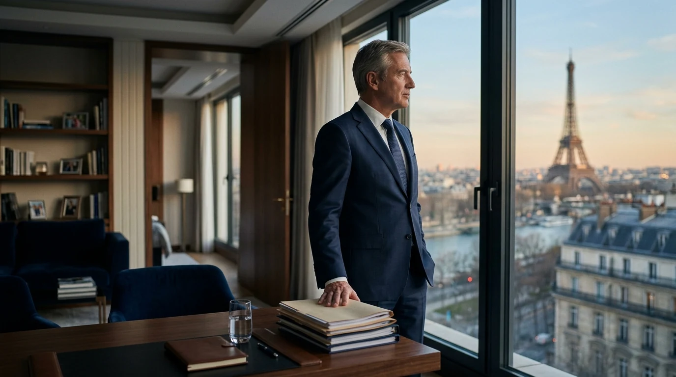 Liquidation Amiable à Paris : Le Parcours en 5 Étapes pour Clôturer Sereinement  — dirigeant pensif clôturant les dossiers de sa société